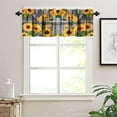 thumbnail image 3 of Rustic Sunflower Curtain Valance, Old Wooden Door with Planks Rustic Country Life Windows Curtain Valance for Kitchen Bedroom Bathroom Decor with Rod Pocket, One Panel 54X18 Inches, 3 of 6