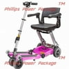 Free Rider USA - Luggie Elite - Compact Lightweight Foldable Scooter - 4-Wheel - Pink