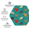 thumbnail image 4 of Pofeuu Cute Hens And Rooster Print Leather Coasters Set of 6, Round Cups Mugs Mat Pad for Home Kitchen Heat Resistant Drink Coasters,Hexagon, 4 of 7