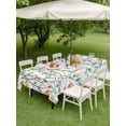 thumbnail image 4 of Outdoor Tablecloth with Umbrella Hole for Patio/Picnic/Party/Camping, Teal Orange Eucalyptus Waterproof Table Cloth Rectangle Table Cover Washable, Weeping Botanical Leaves (60"x 102"), 4 of 8
