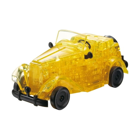 UPC: 0689623210036 | AreYouGame.com 3D Crystal Puzzle – Classic Car (Yellow): 53 Pieces