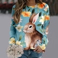 thumbnail image 2 of TAIAOJING Womens Fashion Easter Print O Neck Sweatshirt Round Neck Fit Pullover Tops Long Sleeve Workout Shirts Loose Blouse, 2 of 7