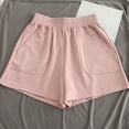thumbnail image 4 of Women Shorts Summer Women's Elastic High Waist Casual Shorts with Pockets Above Knee Length Wide Leg Lightweight Elastic Waist Women Shorts, 4 of 7