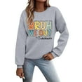 thumbnail image 1 of VBARHMQRT Chandail en Molleton à Col Rond Camouflage 2024 et Mode Hiver Imprimé Lettre Sweat à Capuche pour Femmes, 1 of 2