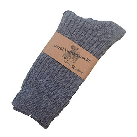 

Lian LifeStyle Women s 4 Pairs Knitted Wool Socks One Size 7-10 (Light Gray)