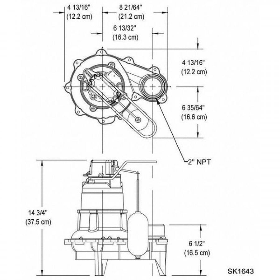 Zoeller 4/10 HP,Sewage Ejector Pump,115VAC M264
