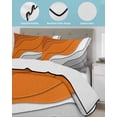 thumbnail image 4 of Quilts Twin Size Bedding Set, Orange Grey Ombre Lightweight Quilted Comforter, Modern Geometric Abstract Aesthetics Cream Soft Bedspread Coverlet with Pillow Covers for All Season, 68" x 86", 4 of 7