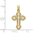 thumbnail image 4 of 14K Yellow Gold Cut-Out Budded Cross Charm (25 X 16) Made In United States d3505, 4 of 6