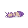 thumbnail image 4 of BLISSFUL STEP Women's Shoes Faux Suede Lace Up Block Heel Slingback Open Toe Sandals Purple 9, 4 of 7