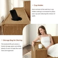 thumbnail image 3 of 95 Cloud Couch, Brown Modern Sectional Couch for Living Room, L-Shaped Corduroy Boneless Sofa with Deep Seat, 1 Ottoman, Left-Facing Chaise, 3 of 8