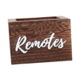 thumbnail image 1 of Caja de almacenamiento de escritorio de madera, organizador cuadrado de madera para sala de estar, oficina y hogar. Marrón, 1 of 9