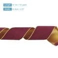 thumbnail image 2 of Christmas Velvet Ribbon 2.5" 10 Yard Gold Iron Wired Edge Easy to Shape DIY Crafts Gift Wrapping Wine Red, 2 of 7