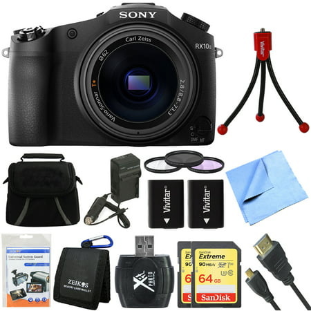 Sony Cyber-shot DSC-RX10M II DSC-RX10M2 RX10M2 4K Video 20.1 MP Digital Camera 128GB Bundle includes Sony DSC-RX10M II Cyber-shot Digital Camera, Gadget Bag, 2 64GB Memory Cards, HDMI Cable and More