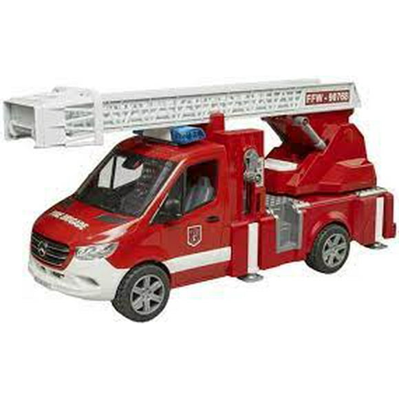 No name - Mercedes Sprinter Fire brigade with turntable ladder, pump and light + sound module 02673 BRUDER