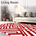 thumbnail image 2 of ODIKA 2'x3' Machine Washable Non-Slip Area Rug, Jolly Nordic Buffalo Lattice Hearth Accent High Traffic Rug with Pad, Red, 508402, 2 of 8