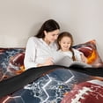 thumbnail image 5 of American Football Bedding Sets, Sports Games Rugby Comforter Set Geometric Hexagon Duvet Insert Full Size, Gradient Honeycomb Quilt Teens Adult Men Bedroom Decor, Gold, 5 of 7