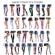 thumbnail image 5 of Sonducket Medias pantimedias por encima de la rodilla calcetines largos Iris rayas calentador muslo alto juego de rol Cosplay niñas disfraces Medias tipo 31, 5 of 6
