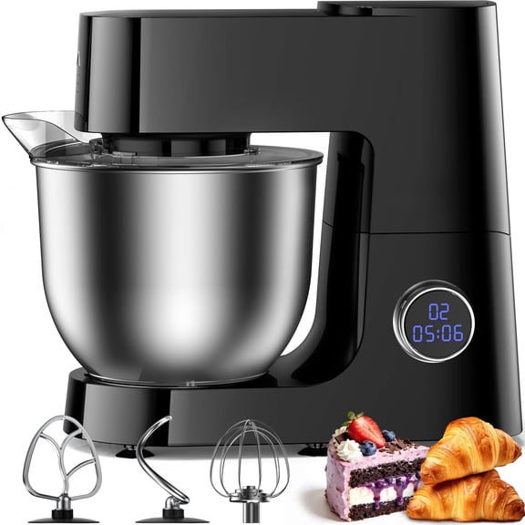 Yumystori Stand Mixer, 12 Speed 6.5 Quart Tilt-Head Kitchen Electric Food Mixer with Beater, Dough Hook and Wire Whip