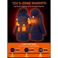 thumbnail image 3 of Wantdo Women's Winter Heated Jacket with 20000mAh Battery Pack, Mid Length Warm Coat for Cold Weather Navy X-Large, 3 of 12