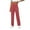 Red, variant on asjyhkr Casual Pants for Women Button High Waist Pants Wide Leg Hiking Vacation Beach Casual Trousers with Pockets