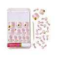 thumbnail image 4 of GoldFinger Trendy Press On Fake Toenail Kit, White Flower Pink Color, Ready to Wear Gel & Manicure Stick, Mini Glue included, Long-Lasting Convenient & Easy to Apply, 4 of 7