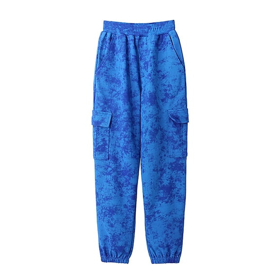 Akiihool Boys Uniform Pants Boys' Adjustable Waist Stretch Twill Pant (Blue,4-5 Years)