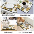 thumbnail image 4 of 2 Pack Washable Rubber Sunflower Cute Floral Dish Drying Mats for Kitchen Counter Home Large Coffee Bar Pad Accessories and Decor for Utensils Stemware (2pcs 18''x24''+19.5''x12''), 4 of 6