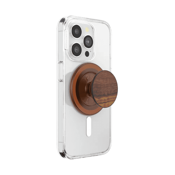 PopSockets Phone Grip for MagSafe, Magnetic Holder, Phone Stand, Brown - Olive Wood