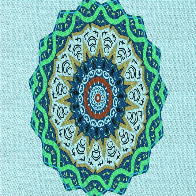 Ahgly Company Machine Washable Indoor Square Transitional Deep-Sea Green Area Rugs, 8' Square