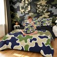 thumbnail image 3 of Manfei Retro Camouflage Twin Bedding, Contemporary Art Camo Bedding Comforter Set, Tan Green, Black Reversible, 7-Piece, 3 of 6