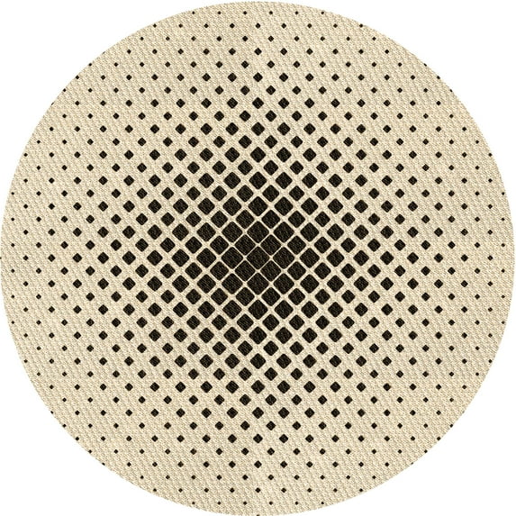 Ahgly Company Indoor Round Patterned Moccasin Beige Area Rugs, 8' Round