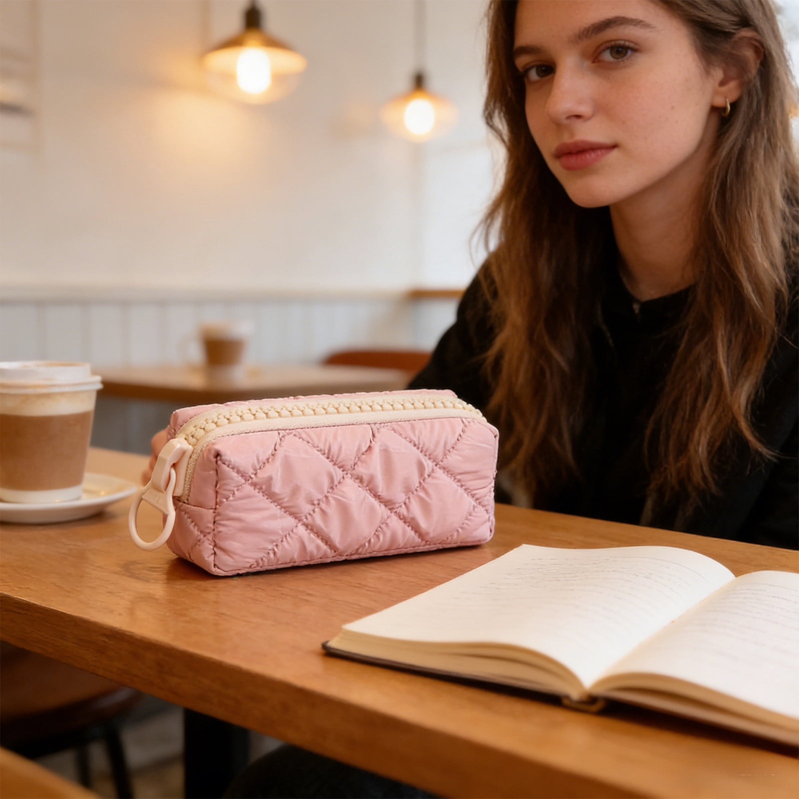 Fufafayo Pencil Case Large Capacity, Teen Stationery Storage Bag, Soft Zipper Cosmetic Organizer for Study Office Travel