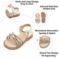 thumbnail image 5 of Toddler Girl Gold Sandals Size 12 - Little Flower Girl Easter Flower Girl Dress Shoes Sparkly Little Kid Summer Flats, 5 of 6