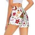 thumbnail image 2 of Uemuo Snowflakes Santa Claus Pattern Women's Athletic Shorts High Waisted Running Shorts with Liner Pockets Gym Elastic Workout Shorts-Small, 2 of 9