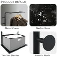 thumbnail image 3 of Heavy Duty Coat Rack with Storage Basket Metal Hanging Clothes Rack with Marble Base Modern Standing Clothing Rack for Entryway Bedroom Living Room Hotel 19.69 x 13.39 x 67.72 Inches (Black), 3 of 7