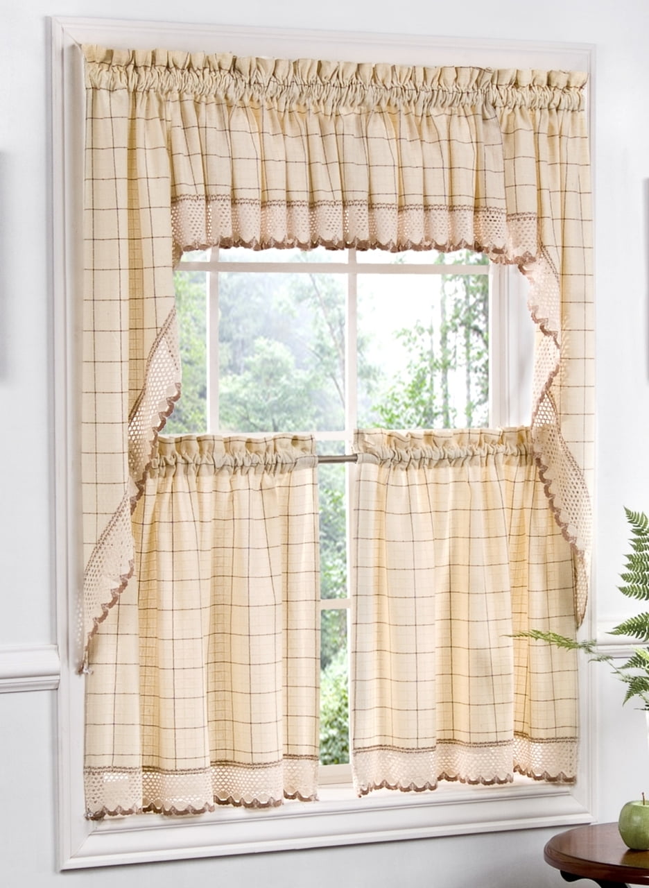 Adirondack Ecru Toast Kitchen Curtain Swag Walmartcom Walmartcom Adirondack Ecru Toast Kitchen Curtain Swag Walmartcom Walmartcom