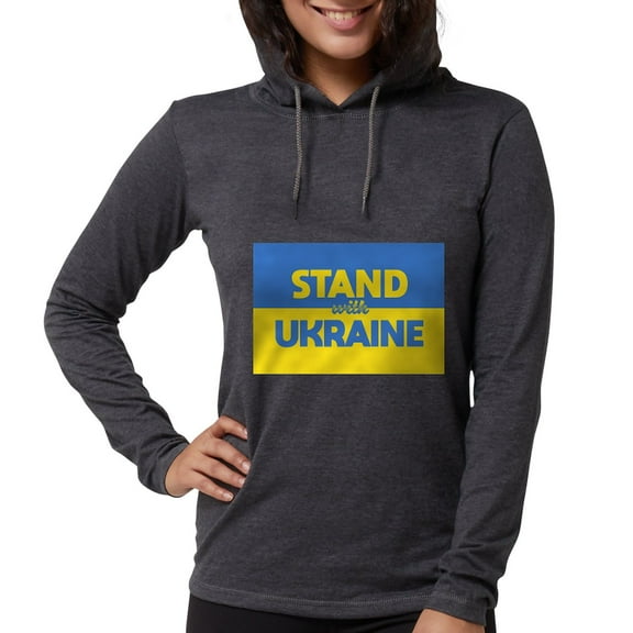 CafePress - Stand With Ukraine Long Sleeve T Shirt - Womens Hooded Shirt