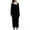 Black, variant on Women's Long Sleeve Nightgown Oversized Pajamas Soft Pjs Long Vintage Velour Lace House Loose Fall Black Large