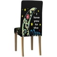 thumbnail image 4 of FMSHPON I Love You to The Moon and Back Patterns Stretch Chair Cover Protector Seat Slipcover for Dining Room Hotel Wedding Party Set of 6, 4 of 6