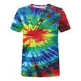 thumbnail image 5 of VBTAPA 2025 Summer Fashion T-shirts for Men Tie Dye Print Short Sleeve Round Neck Tees Casual Streetwear Tops Blue L, 5 of 6