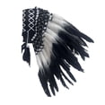 thumbnail image 2 of Indio Penacho de Plumas Sombrero de Jefe Accesorio de Disfraz Corona de Fantasía de Poliéster Duradero Adecuado para Fiestas Temáticas Y Actua Negro, 2 of 8