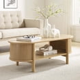 thumbnail image 2 of Coffee Sofa Side Table, Brown Oak, Wood, Oval, Living Kitchen Cafe Bistro Hospitality Restaurant, Modern Contemporary HB36880, 2 of 9