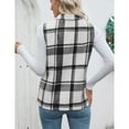 thumbnail image 3 of Womens Plaid Jackets - Plaid Vests for Women Casual Warm Sleeveless Zip up Fleece Vests with Pockets for Fall Winter Warm Lapel Collar Jackets Coats, 3 of 6