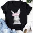 thumbnail image 4 of T-shirt d'Été Grande Taille pour Femmes, Hauts d'Été pour Femmes, Col Rond, Imprimé Lapin, T-shirt de Pâques à Manches Courtes, Blouse Décontractée Ample, T-shirt à Col en V pour Femmes en Liquidation, 4 of 8