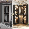 thumbnail image 5 of Homieasy Corner Closet System with 12 Shelves, 40" Large Corner Closet Organizer System with 2 Hanging Rods, Versatile 6-Tier Walk-in Closets for Corner Space, Black, 5 of 8