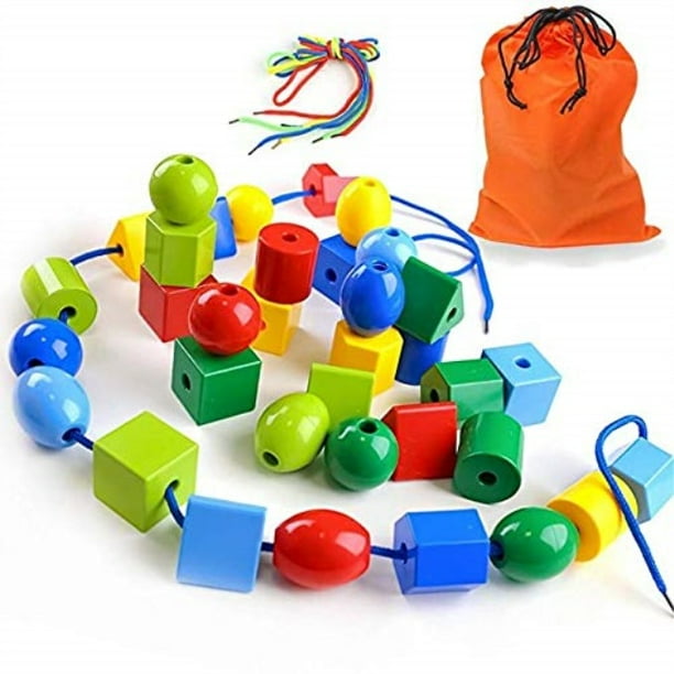 lovestown large lacing bead set for kids,bead stringing for toddlers 36