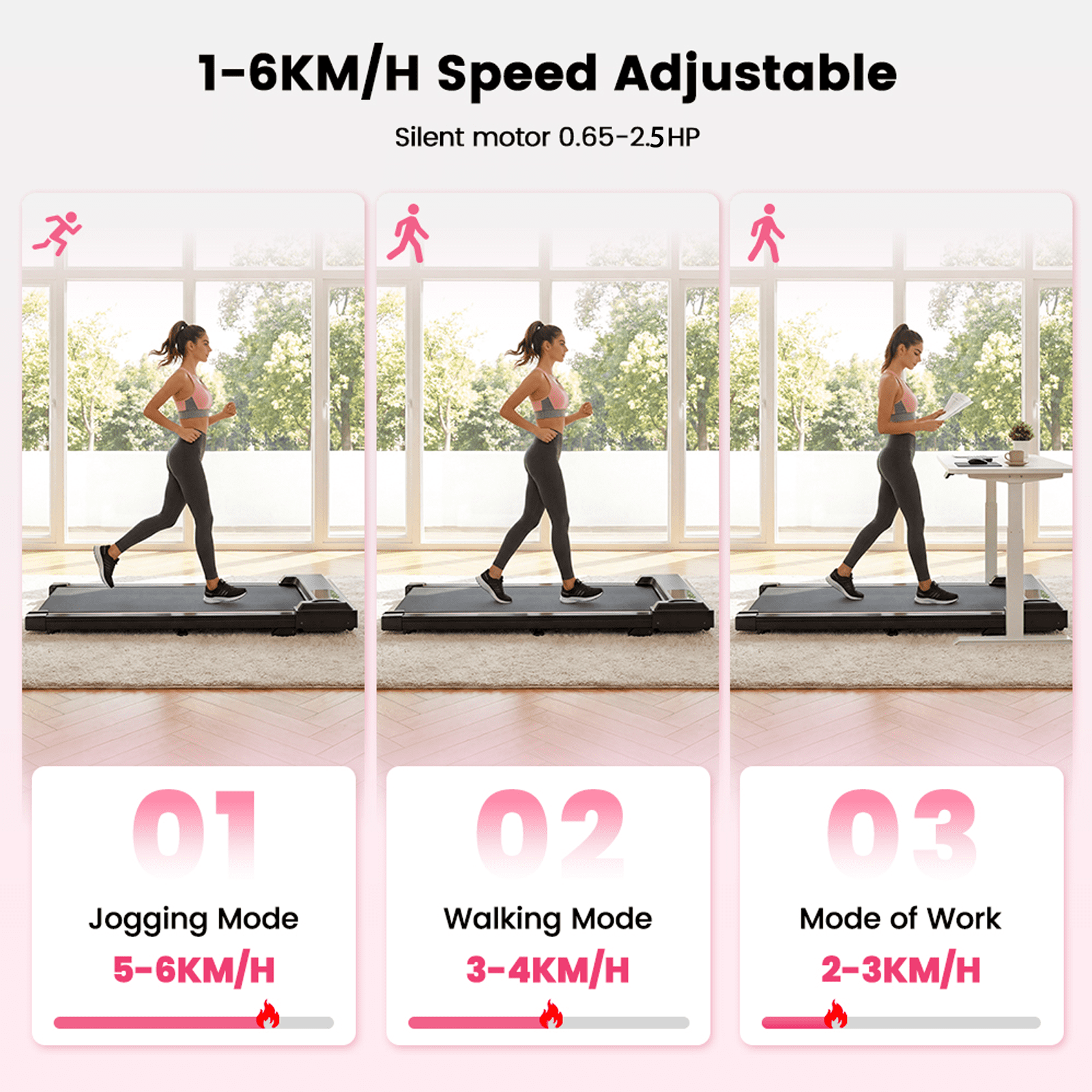 Walking Pad with Vibration Under Desk Treadmill, Manual Incline, 2.5HP 3.8MPH Fitness Jogging Machine with Remote Patbrela LED Display for Home Office