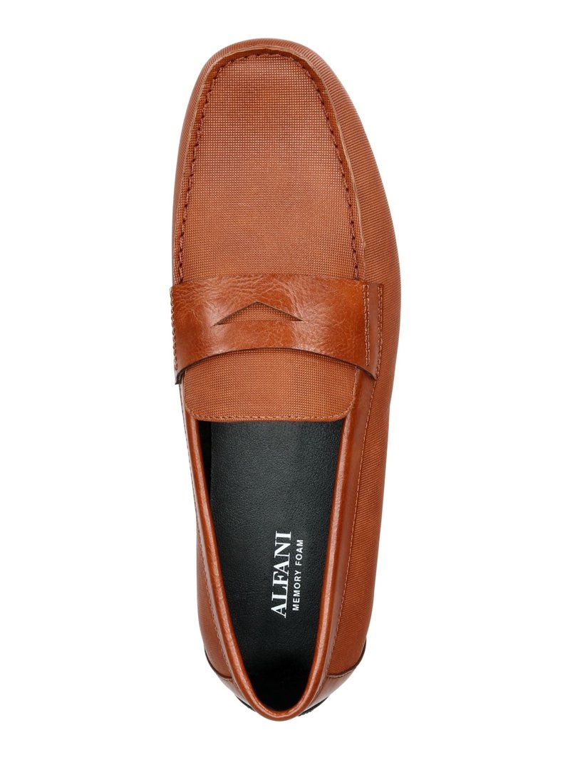ALFANI Mens Brown Penny Comfort Iker Round Toe Slip On 