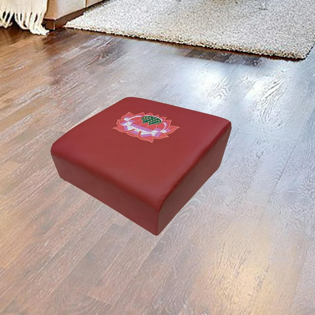 Cojín de meditación tipo puf tatami antideslizante, elegante cojín de suelo de madera de cuero sintético, asiento de meditación para adultos, sala de Estilo A