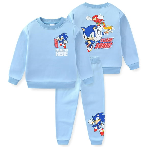 Sonic the Hedgehog Crewneck Sweatshirt and Pants Set (Boys), 2 Piece Set, Sizes 3T-7